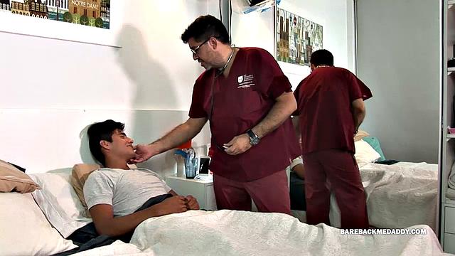Latin boy Jason is sick and waiting for the doctor to arrive. Once Dr. Ferdinand enters the room he quickly begins the exam. The gorgeous young man is too great a temptation for the old man to rsist and soon he has Jason's dick in hand.