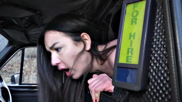 Throating cab POV slut drilled in doggystyle