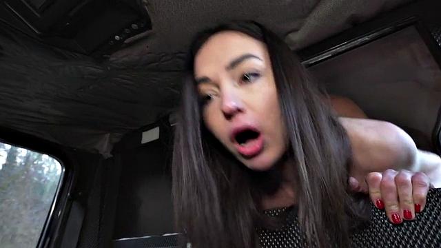 Throating cab POV slut drilled in doggystyle