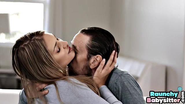 Stunning babe gets doggystyled by Dad