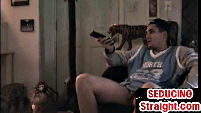 Real retro amateur guy sucked by hungry DILF at home