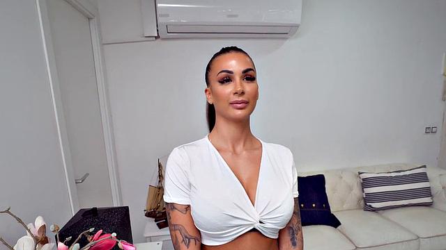 Tattooed big-ass and big-boobs maid POV fucked by boss