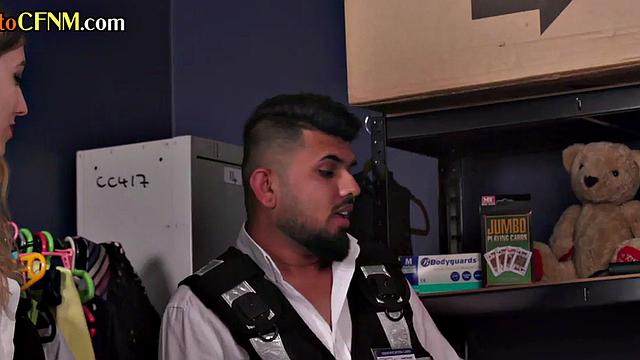 CFNM enjoying throating big dick while jerking it