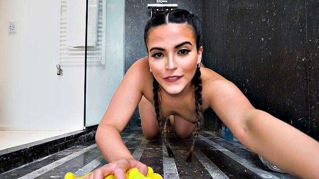 Raunchy big ass maid POV doggystyled by boss for extra cash