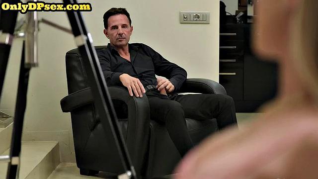 Cockhungry blonde cutie double fucked