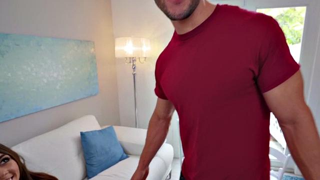 Naughty teen with small tits gets drilled hard by big cock after a casting call