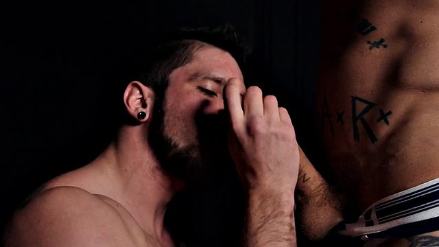 Barebacked stud drilled in anal by male dick