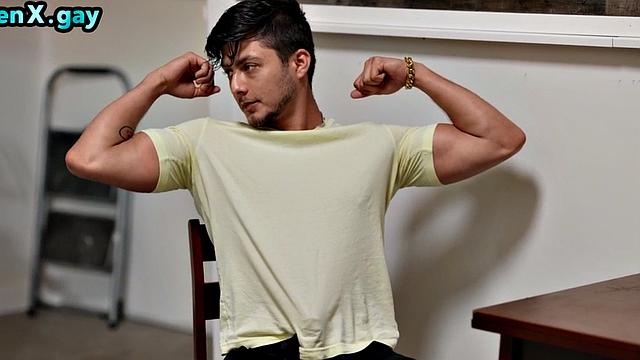 Manly stud bareback fucks 21yo twink waiter at work