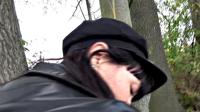 Mouthful of cum for sexy brunette