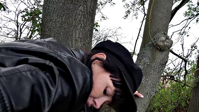 Mouthful of cum for sexy brunette