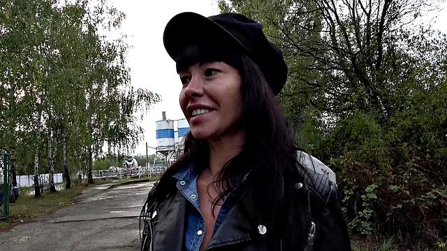 Mouthful of cum for sexy brunette