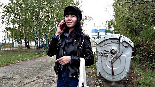 Mouthful of cum for sexy brunette