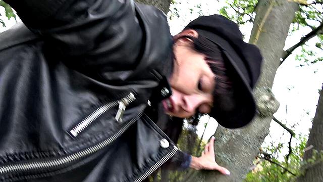 Mouthful of cum for sexy brunette