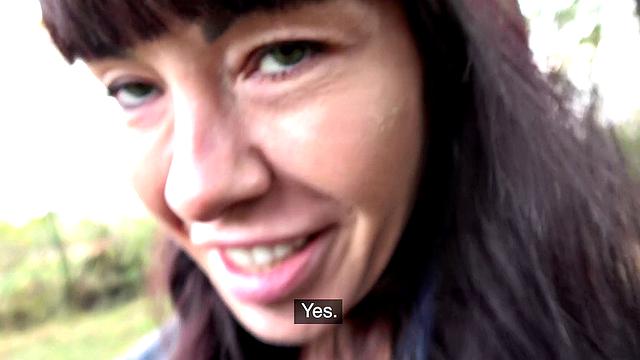 Mouthful of cum for sexy brunette