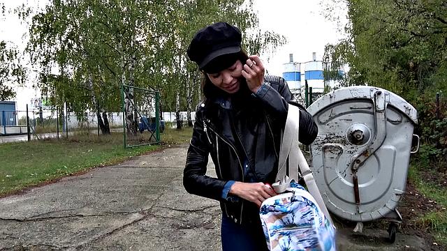 Mouthful of cum for sexy brunette