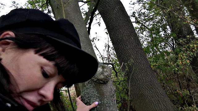 Mouthful of cum for sexy brunette