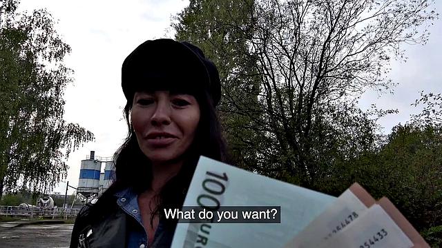 Mouthful of cum for sexy brunette