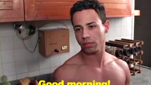 Wearing only a towel, Flavo de Silva prepares breakfast for Darrien Leon. Soon it is revealed that Darien has his plans for a breakfast warm-up. Things get heated when cocks are sucked.