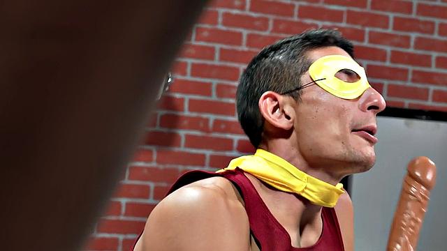 IR cosplay bottom barebacked by Black in leather