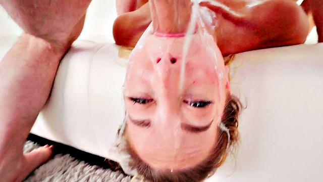 Adorable bae in pink stockings facefucked after teasing