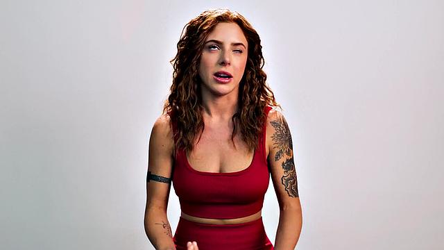 Beauty teasing herself with dildo