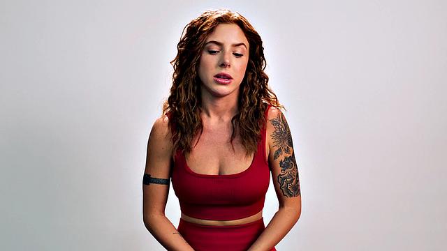 Beauty teasing herself with dildo