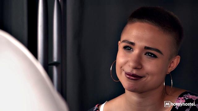 Adventurous traveler rides a black dick