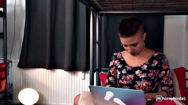 Adventurous traveler rides a black dick