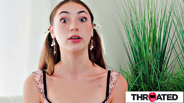 Throated - Brunette Loves Deepthroating A Huge Cock