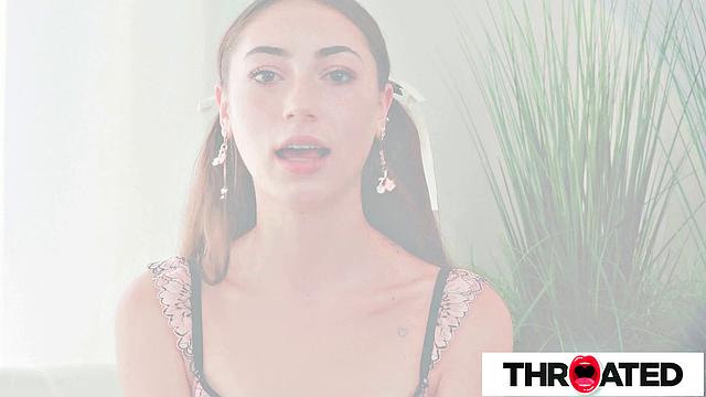 Throated - Brunette Loves Deepthroating A Huge Cock