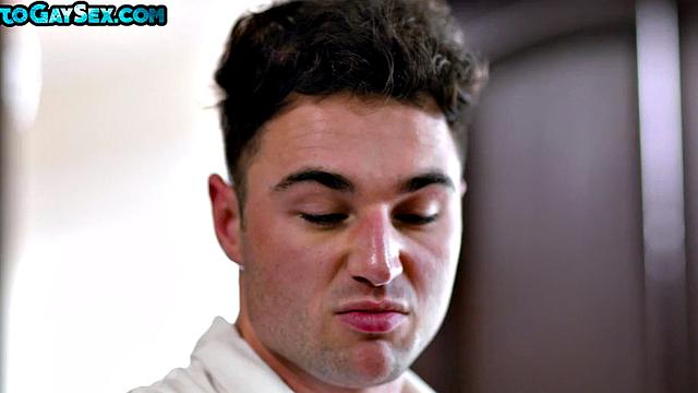 Muscled jock fucks stud with his hard dick