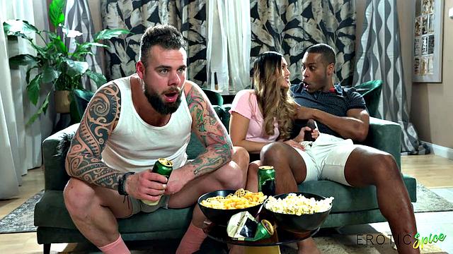 Cheating wife gets frisky during game