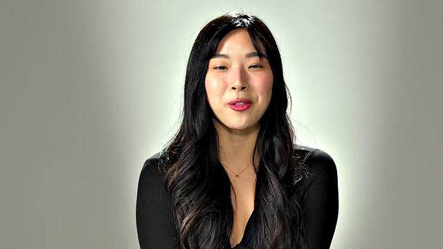 Casting solo Asian babe masturbates with fingers