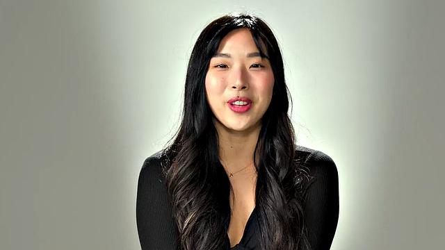 Casting solo Asian babe masturbates with fingers