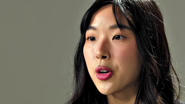 Casting solo Asian babe masturbates with fingers