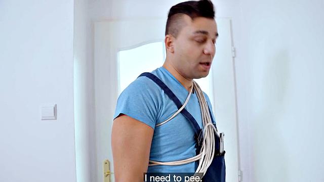 Busty mature lady fucked in pussy in MMF 3some