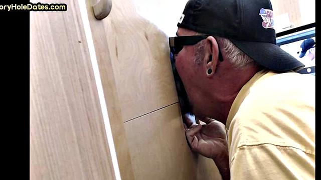 Gloryhole gaydaddy barebacked in sling by BF at home