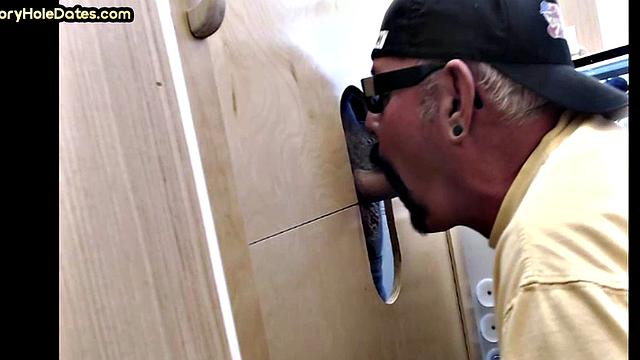 Gloryhole gaydaddy barebacked in sling by BF at home