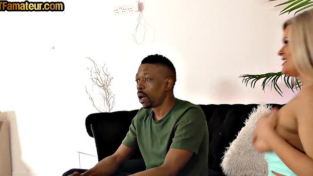 Bigboobs amateur DTF MILF bounces on BBC after sucking