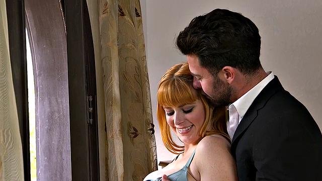 BDSM anal loving redhead with ballgagged fucked in ass