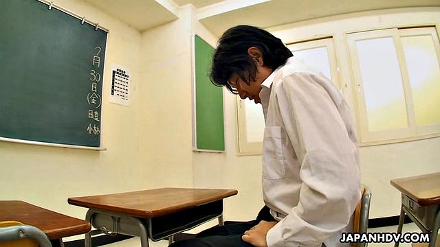 Hot Asian teacher drilled with sex toys