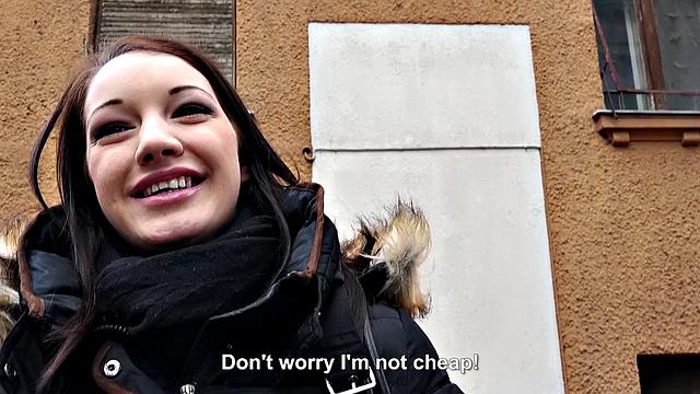 A Hungarian slut strip & beg for cash in hot POV action