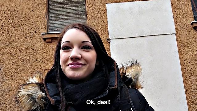 A Hungarian slut strip & beg for cash in hot POV action