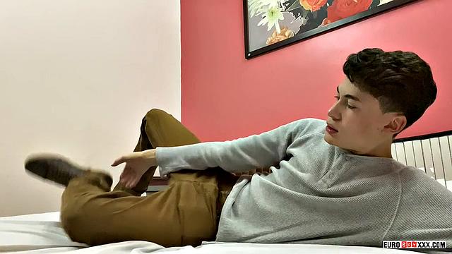 Danny Bianchi strokes his thick cock and moans with pleasure
