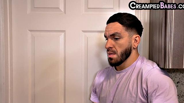 Creampied slut doggystyled in shower