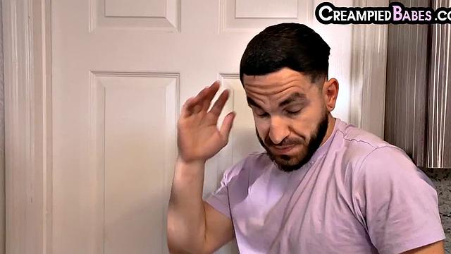 Creampied slut doggystyled in shower