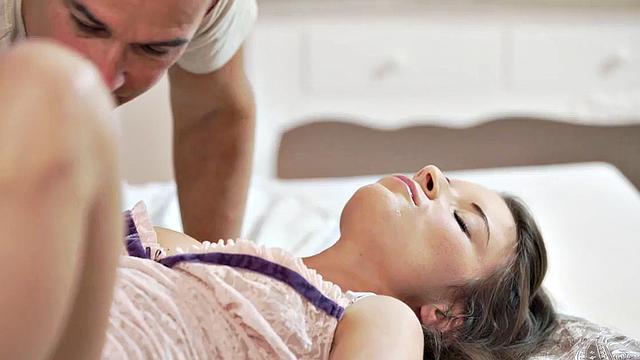 Handsome old man joins aroused babe for anal sex