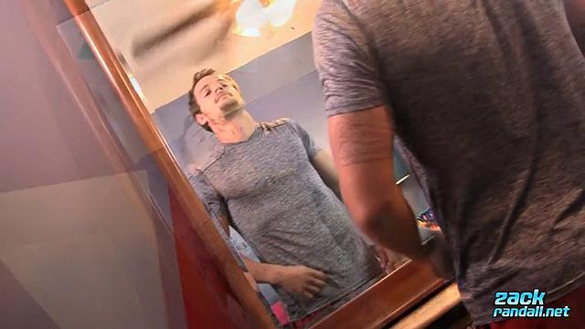 Jimmy Longdong strokes his cock after a sweaty gym session