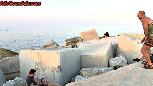 Fem sub public bondage session