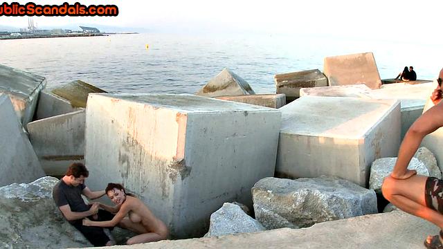 Fem sub public bondage session